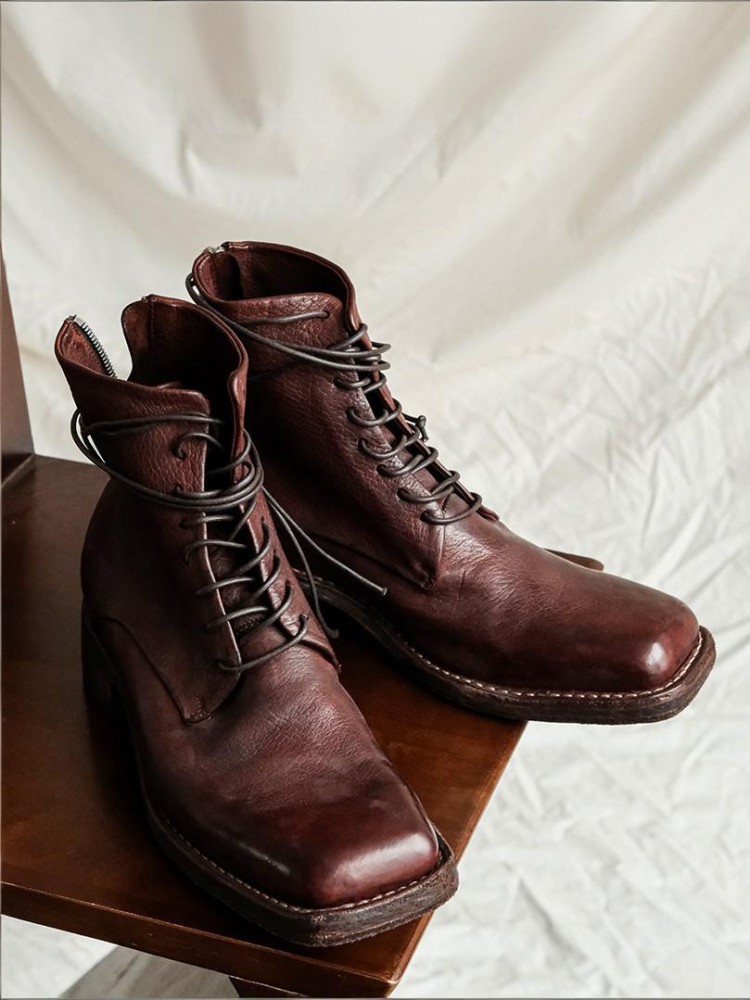 Retro Fashion Male Zipper Genu - Men'S Shoes With Height Increase review and price