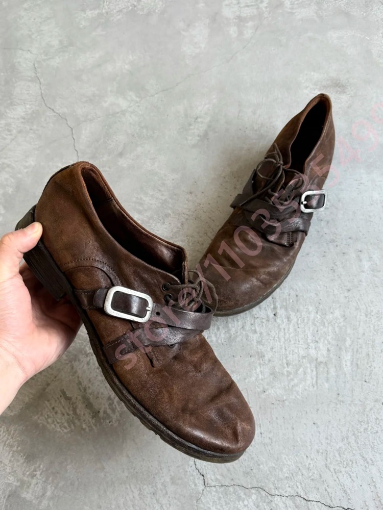 2026 Retro Distressed Brown Le - Men Shoes 2026 review and price