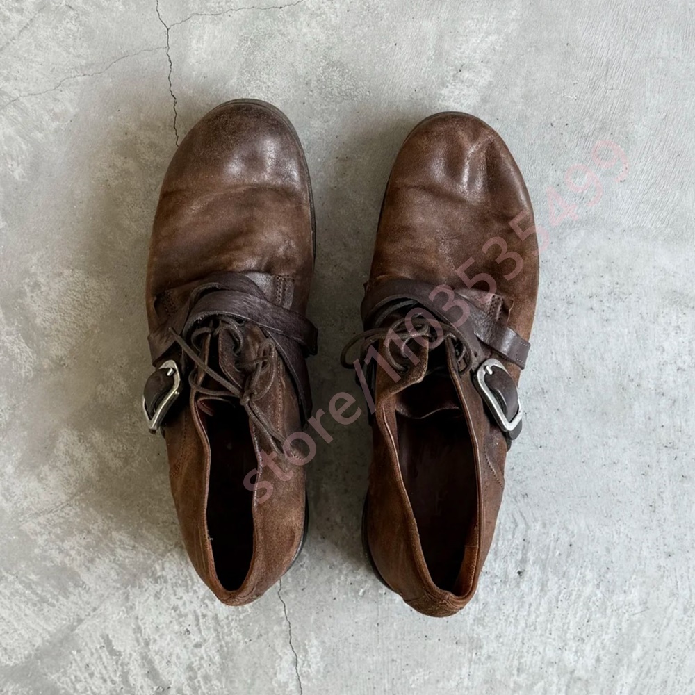 2026 Retro Distressed Brown Le - Men Shoes 2026 review and price