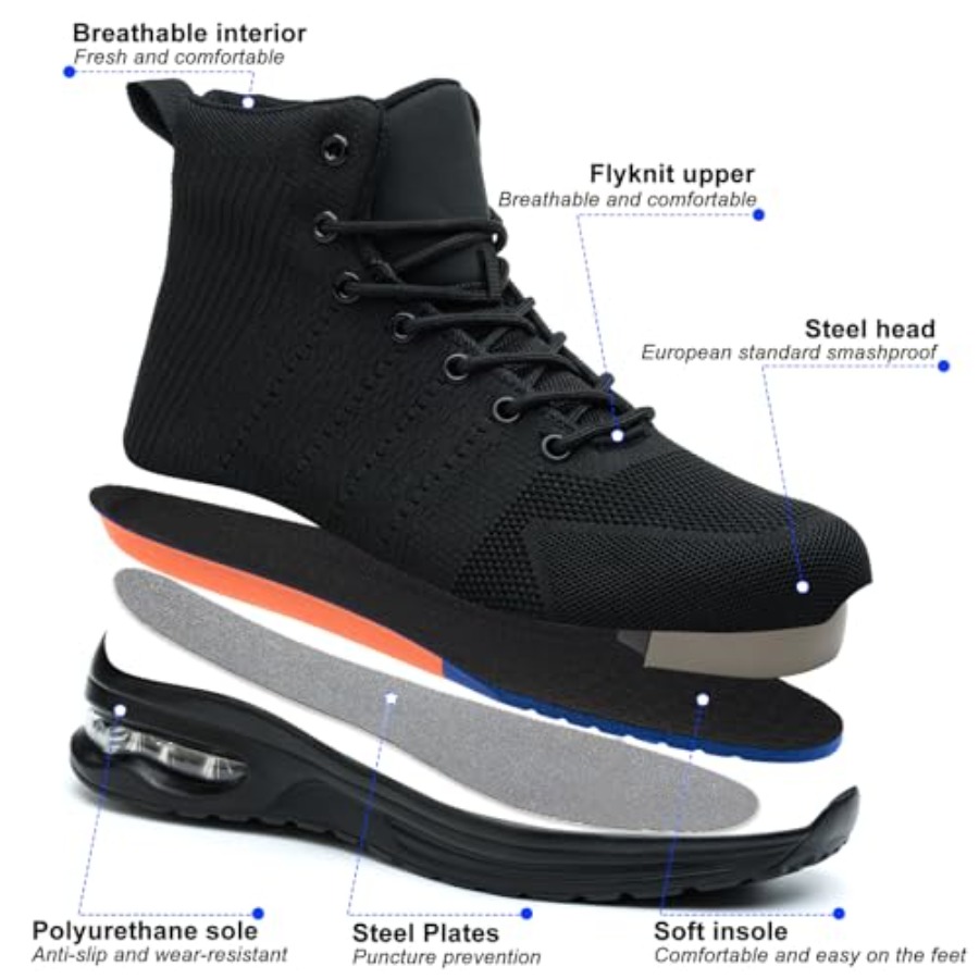 Steel Toe Work Boots for Men o - Men'S Shoes For Tennis review and price