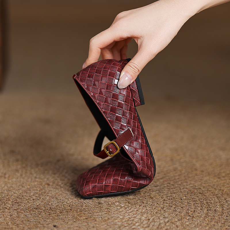 Woven Flat Bottom Mary Jane Wo - Shoes Heels Men review and price