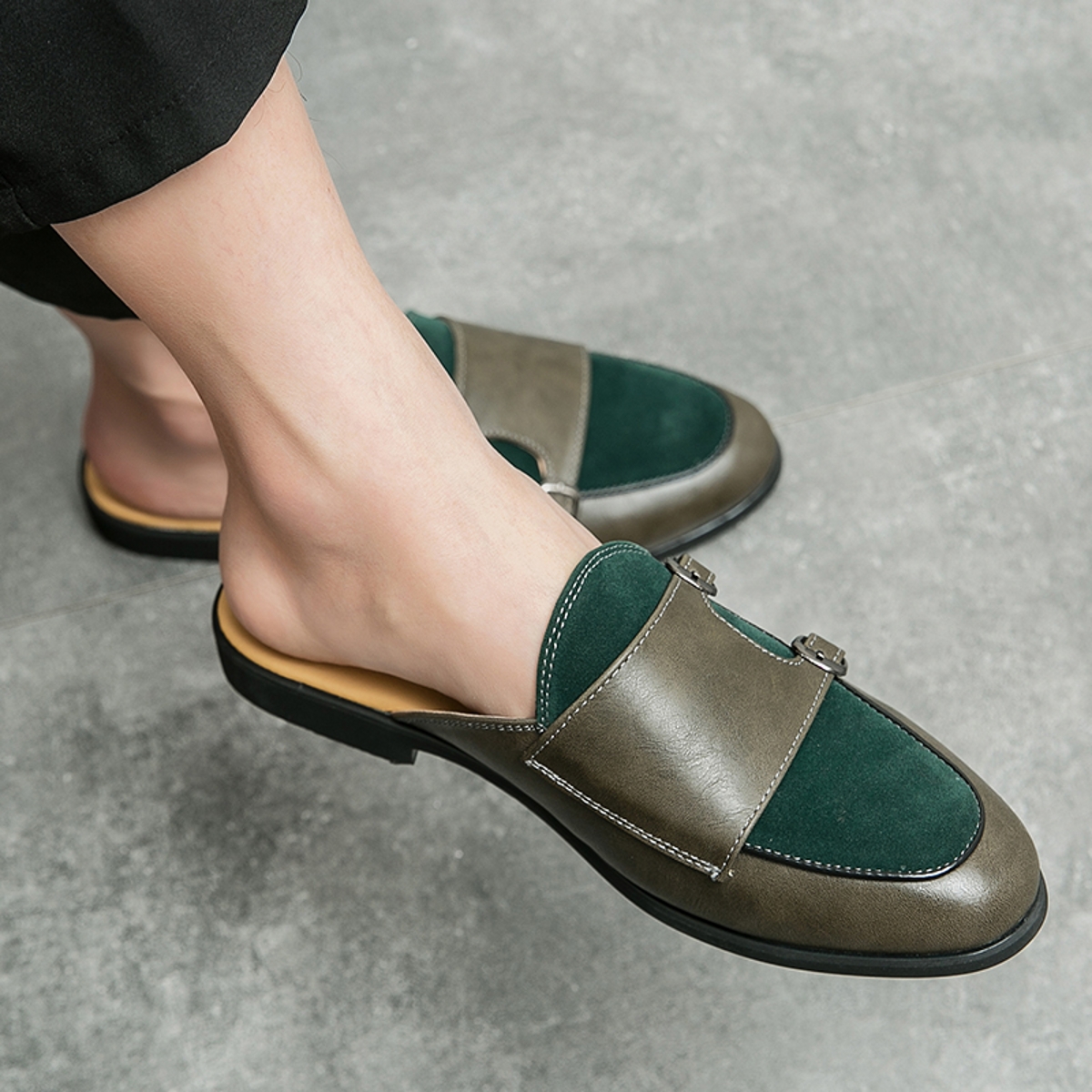 Men Fashionable Half-heeled Le - Shoes Heels Men review and price