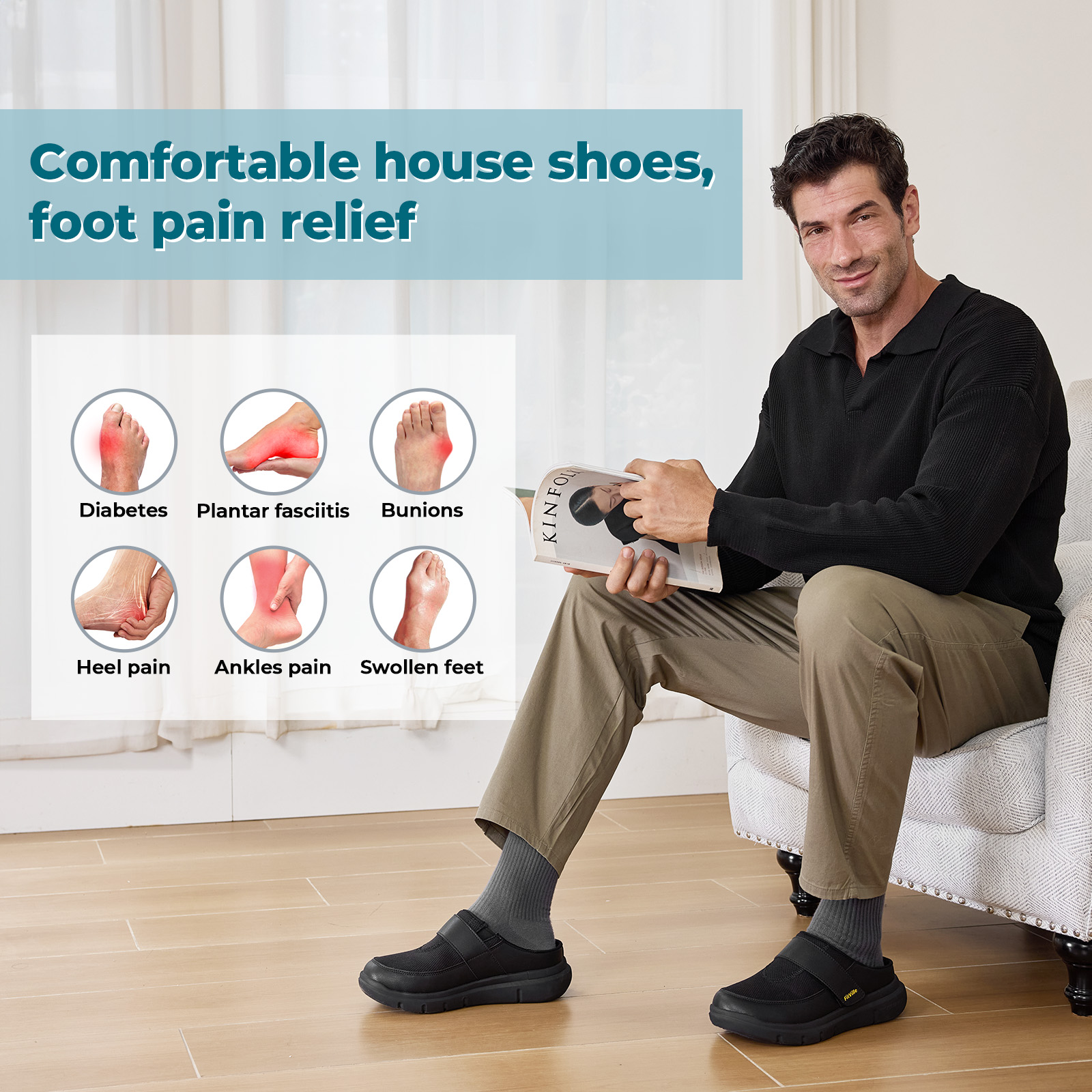 FitVille Wide Fit Men's Half S - Men'S Shoes For Plantar Fasciitis review and price