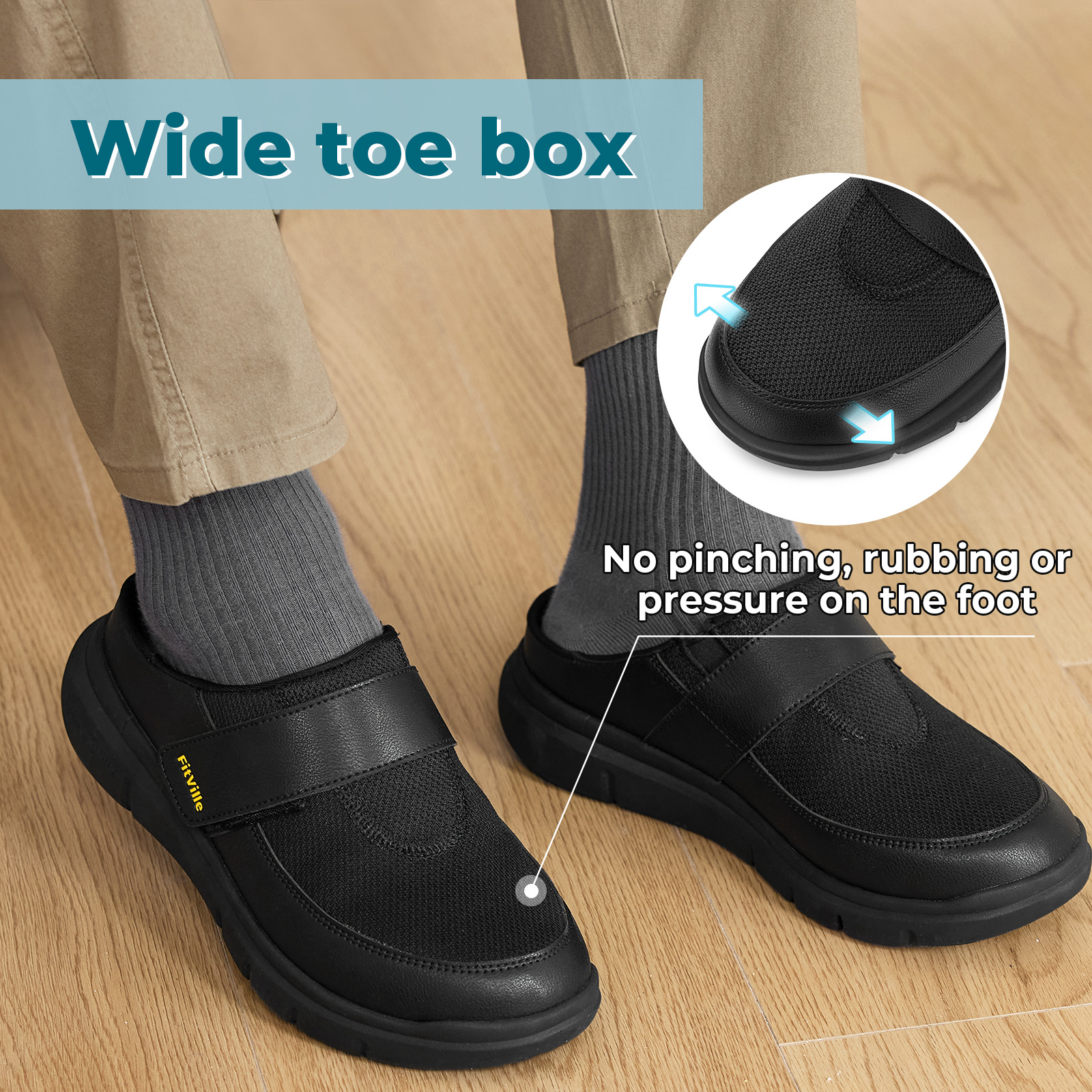 FitVille Wide Fit Men's Half S - Men'S Shoes For Plantar Fasciitis review and price