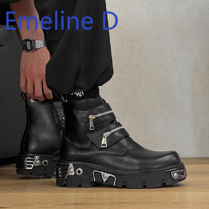 Dark Punk High Top Shoes Fashi - Men'S Shoes With Height Increase review and price