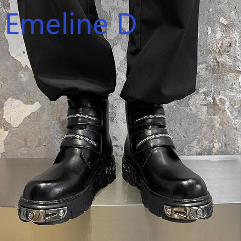 Dark Punk High Top Shoes Fashi - Men'S Shoes With Height Increase review and price
